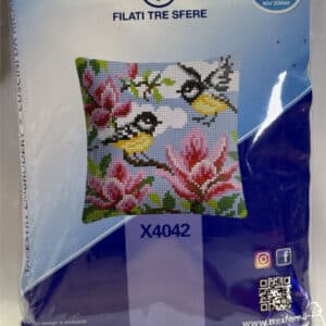 Cuscino kit mezzo punto Magnolia con uccellini 4042